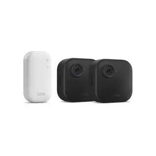 Blink Outdoor 4 HD-Sicherheitskamera, kabellos, wetterfest IP65, 2 Jahre Batterielaufzeit, mit Alexa kompatibel, 2er Set mit Sync Module
