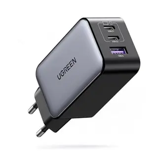 UGREEN Nexode 65W USB-C Ladegerät, 3-Port GaN Netzteil, PPS Charger 60W