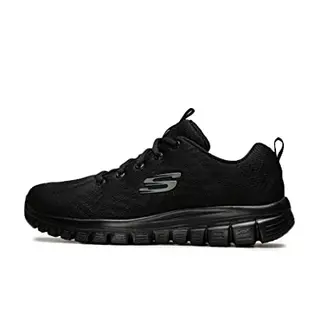 Skechers Damen Graceful Get Connected Trainers, Schwarz Mesh / Trimm, 37 EU