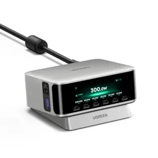 UGREEN Nexode Pro 300W USB-C Ladegerät mit 8 Ports, TFT-Display & Smart Control