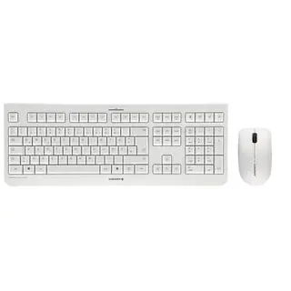 CHERRY DW 3000 Kabelloses Tastatur- und Maus-Set, Deutsches Layout, Flüsterleiser Tastenanschlag, Weiß-Grau