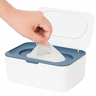 Seposeve Feuchttücher Box für Baby & Erwachsene, Nachfüllbare Toilettenpapier Box mit Einhandbedienung, Blau