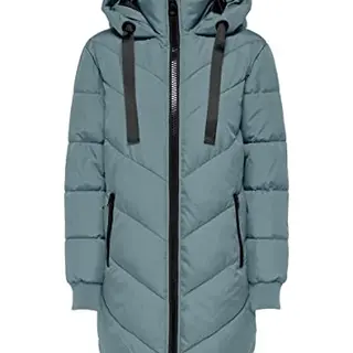 JACQUELINE de YONG Damen Steppjacke JDYSkylar Padded mit Kapuze Stormy Weather/Black S