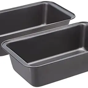 Amazon Basics Brotbackform Rechteckig, 2er-Pack, antihaftbeschichtet, 27x15x7 cm