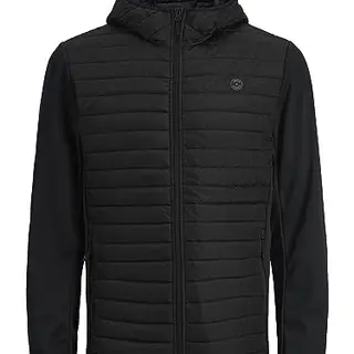 Jack & Jones Herren Wattierte Noos Jacke, Schwarz, Größe L