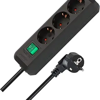 Brennenstuhl Eco-Line 3-fach Steckdosenleiste mit Schalter und 1,5m Kabel - schwarz