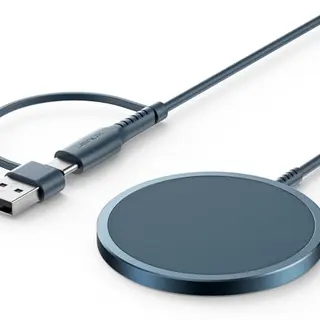Mag-Safe Ladegerät 15W, JSAUX Wireless Charger Induktive Ladestation-Blau