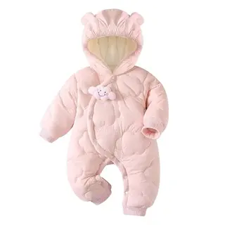 JiAmy Baby Winter Overall mit Kapuze für Jungen und Mädchen, Schneeanzug 9-12 Monate