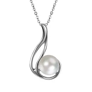 OIDEA Damen Halskette aus 925 Sterling Silber mit Süßwasserperle - Eleganter Halsschmuck für Frauen und Mädchen