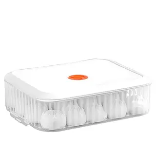 VGECEE Pizzaballenbox mit Deckel - Lebensmittelechte Pizzateigbox (31x22x9 cm) inkl. Gratis Teigschaber