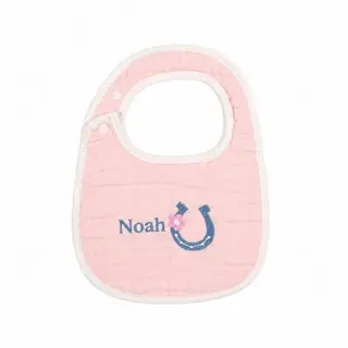 Personalisierte Baby-Lätzchen aus Baumwoll-Musselin mit Namen, weiches und saugfähiges Dreieckstuch für Jungen & Mädchen, 0-36 Monate, verstellbar, Rosa
