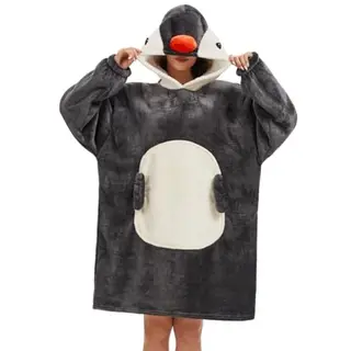 Chuangminghangqi Kuscheldecke mit Ärmeln und Kapuze - Unisex Pinguin Hoodie Decke für den Winter