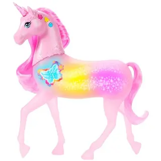 Barbie Einhorn mit Licht- und Soundeffekten, 20 interaktive Kombinationen, zum Spielen und Streicheln