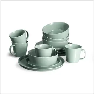 SPRINGLANE 16-tlg. Geschirrset Sweet Scandi, Mint, für 4 Personen aus New Bone Keramik, matt