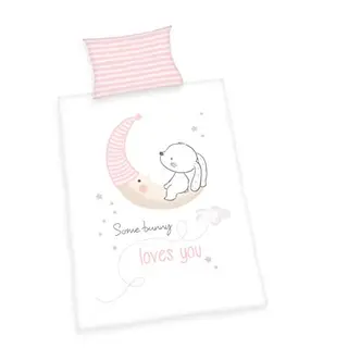 Herding Kinderbettwäsche Set Little Bunny, Bettbezug 100x135cm und Kopfkissenbezug 40x60cm, Baumwolle