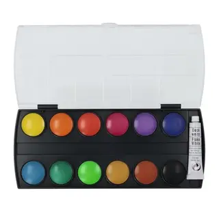 Pelikan Deckfarbkasten mit 12 Farben und Deckweiß-Tube