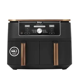 Ninja Foodi MAX Dual Zone Heißluftfritteuse, 9,5 L, 2 Fächer, 6 Funktionen, kupfer/schwarz