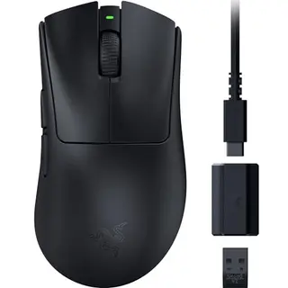 Razer DeathAdder V3 HyperSpeed kabellose Gaming-Maus, 26K DPI, leicht, ergonomisch, 100h Akku, Soft-Touch, Schwarz