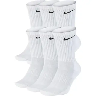 NIKE 6 X Socken 2er Pack, Farbe Weiß, Größe L = 42-46