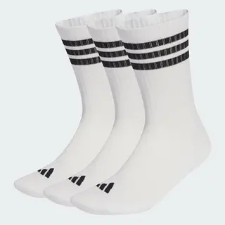 adidas Unisex 3-Stripes Crew Socken, 3 Paar, Weiß/Schwarz, Größe 40-42