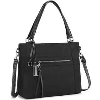 BAIGIO Nylon Handtasche Damen Schultertasche Mittelgroß Umhängetasche mit Reißverschluss & Abnehmbarem Gurt