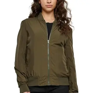Urban Classics Damen Light Bomber Jacket – leichte Übergangsjacke im Regular Fit aus Polyester mit Reißverschluss und Rippbündchen