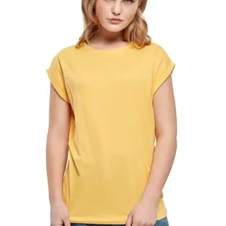 Urban Classics Damen Extended Shoulder Tee - Baumwoll T-Shirt in Dimyellow, Größe 3XL