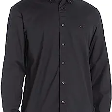Tommy Hilfiger CORE FLEX Poplin Shirt Herren, Schwarz, M