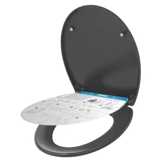 YEAUPE PRO Toilettendeckel mit Absenkautomatik Oval, WC Sitz Duroplast