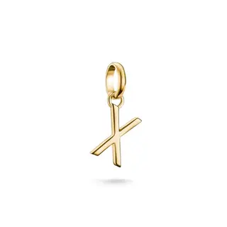THOMAS SABO Charm-Anhänger Buchstabe X, vergoldet 18K, recyceltes 925 Silber