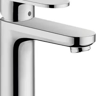 Hansgrohe Waschtischarmatur Vernis Blend, Wasserhahn Bad Chrom, 70 mm Höhe, mit Zugstange, wassersparend