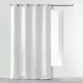 Douceur d'Intérieur Absolu Ösenvorhang, 140 x 260 cm, Mikrofaser, unifarben, Weiß