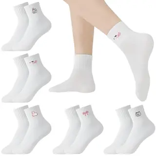 Utensilsto 6 Paar Damen Socken, Lustig, Atmungsaktiv, Baumwolle, Crew, Sport & Freizeit, Größe 35-38