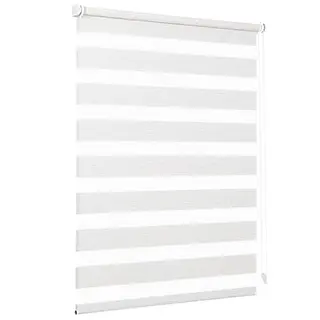 Sekey Doppelrollo Klemmfix 85x150cm, Sonnen- und Sichtschutz aus Leinen
