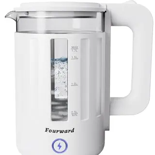 Fourward Wasserkocher - 1,7L Edelstahl Kettle, 2200W, BPA-frei, Weiß