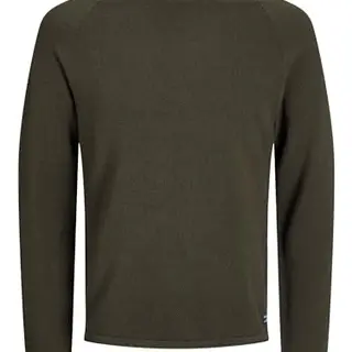 JACK & JONES Herren Rundhals Strickpullover Langarm in Oliv, Größe L