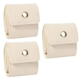 BDKMMS Schmuckbeutel (3 Stück), faltbare Tasche mit 4 Fächern & Metallschnalle, tragbarer Organizer für Ringe, Ohrringe & Halsketten