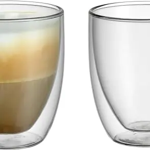 WMF Kult Cappuccino Gläser Set 2-teilig, doppelwandig, 250 ml, Thermogläser mit Schwebeeffekt