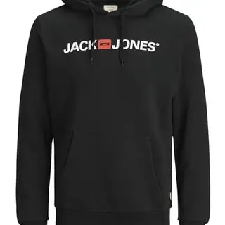 JACK & JONES Herren Kapuzenpulli Jjecorp Logo Schwarz XL