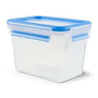 EMSA Clip & Close Frischhaltedose, rechteckig, 1,1 l, durchsichtig, blau, spülmaschinen-, gefrier- und mikrowellenfest, Made in Germany