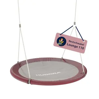 HUDORA Nestschaukel Lounge - Höhenverstellbare Familienschaukel für drinnen & draußen, 110 cm Durchmesser, bis 150 kg, Amber