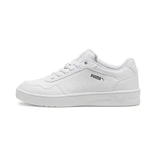 PUMA Damen Court Classy Sneakers, Weiß/Silber, 42.5 EU