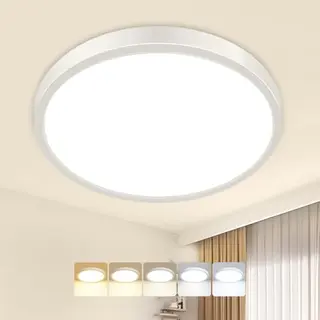 Peasur 15W Deckenlampe, 5 Farben, 1500LM LED, Flach, 18cm