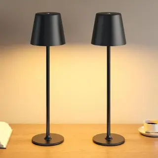 UPXNBOR LED Tischlampe 2er Set, kabellos, Metall, für Outdoor & Indoor