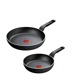 Tefal Recycled On Pfannen-Set 24/28 cm, Antihaftbeschichtung, Induktion, Schwarz
