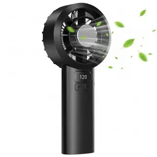 AICPAN Mini Handventilator, Akku 3000mAh, 120 Stufen, LED-Display, leiser Taschenventilator, Sommer-Outdoor-Büro, Schwarz
