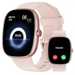 Smartwatch Damen mit Telefonfunktion,1.85" Smart Watch mit 24/7 SpO2/Herzfrequenz/Schlafmonitor/ Schrittzähler 100+Sportmodi,IP68 Wasserdicht Fitnessuhr Whatsapp Benachrichtigen für Android iOS Handy