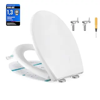 SONGMICS Toilettendeckel mit Absenkautomatik, O-Form