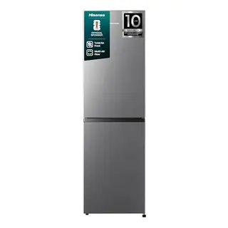 Hisense Kühl-Gefrier-Kombination, EEK D, Total NoFrost, wechselbarer Türanschlag, Flaschengitter, 171 l Kühl, 85 l Gefrier, Inox