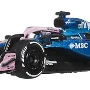 Hot Wheels Formel 1 BWT Alpine Pierre Gasly #10 Sammelauto 1:64 mit realistischen Reifen und Metallkarosserie